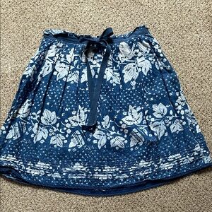 GAP Navy Floral A-Line Skirt Coquette Twee